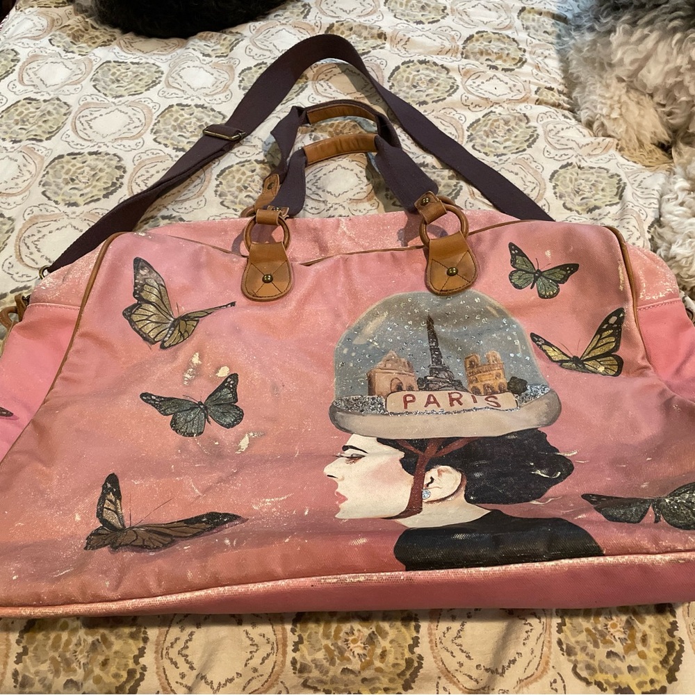 Vintage Ashley Longshore Weekender Bag from Anthropologie, rare find!
